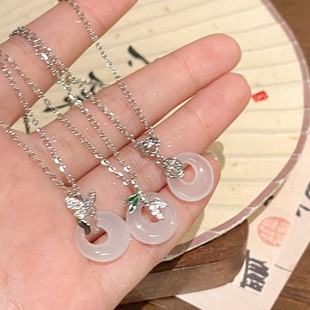 国风配饰品批发 轻奢高级感锁骨链新款 新中式 平安扣吊坠项链女款