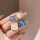 серебряная игла s925, асимметричные квадратные серьги с текстурой кубика льда, серьги контрастного цвета, прозрачные трехмерные серьги, высококачественные серьги mini 0
