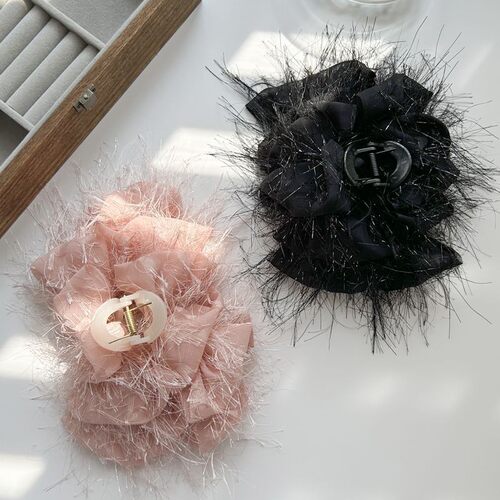 小众高级感羽毛蝴蝶结鲨鱼夹