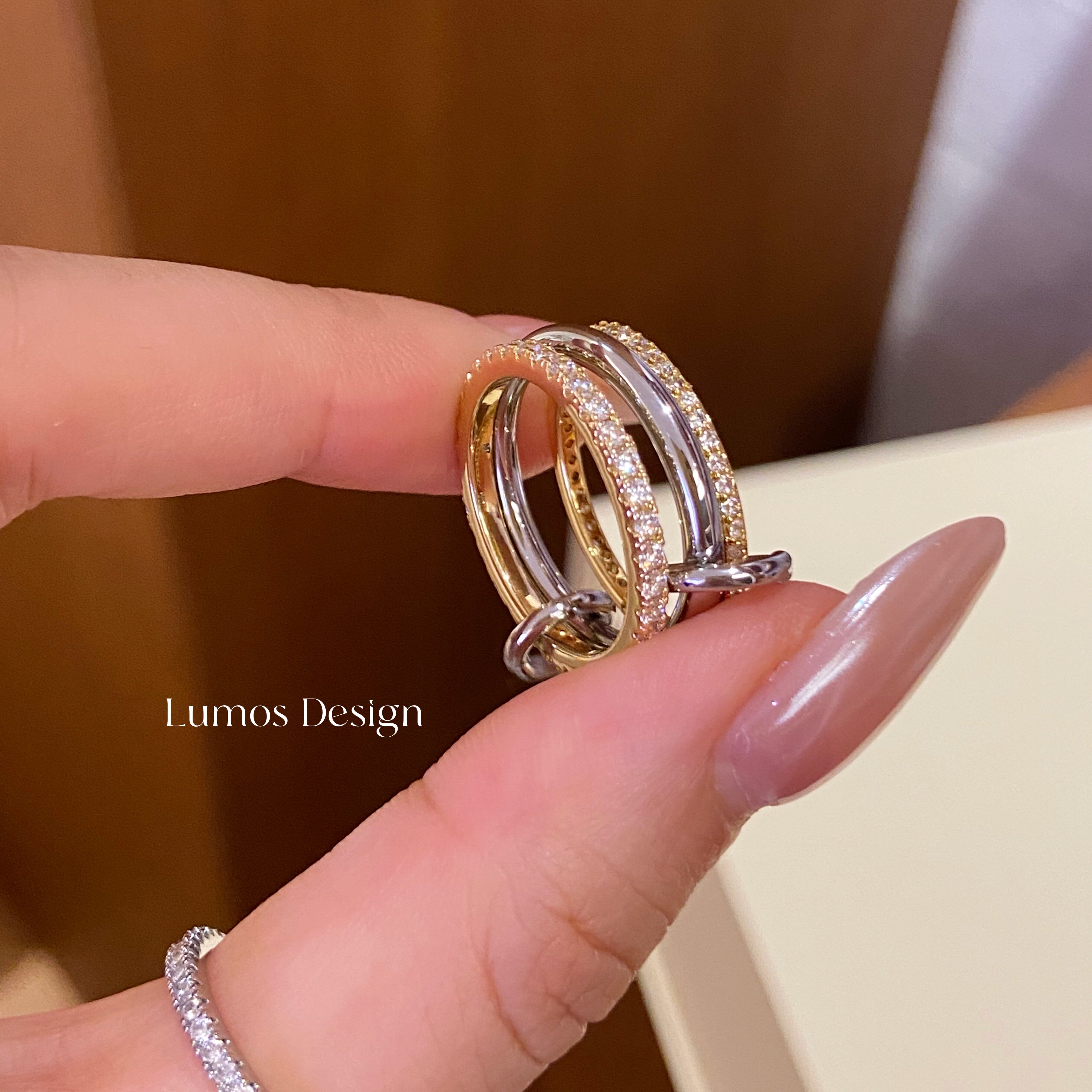 Lumos 三层环扣 简约设计感高级感双色时尚戒指女小众设计 R006