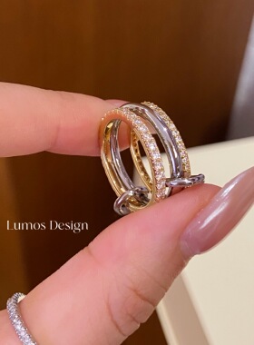 Lumos 三层环扣 简约设计感高级感双色时尚戒指女小众设计 R006