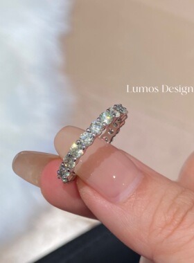 Lumos Mint 薄荷满钻设计感百搭高级感闭口戒指韩系戒指女 R010