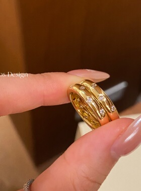 Lumos  金璨 波点设计感简约百搭高级感戒指女高抛高保色戒指R013