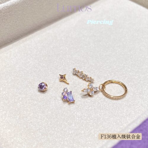 Lumos曼塔紫色设计感钛合金耳钉