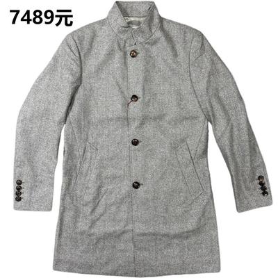 意大利进口面料男中长款大衣秋冬