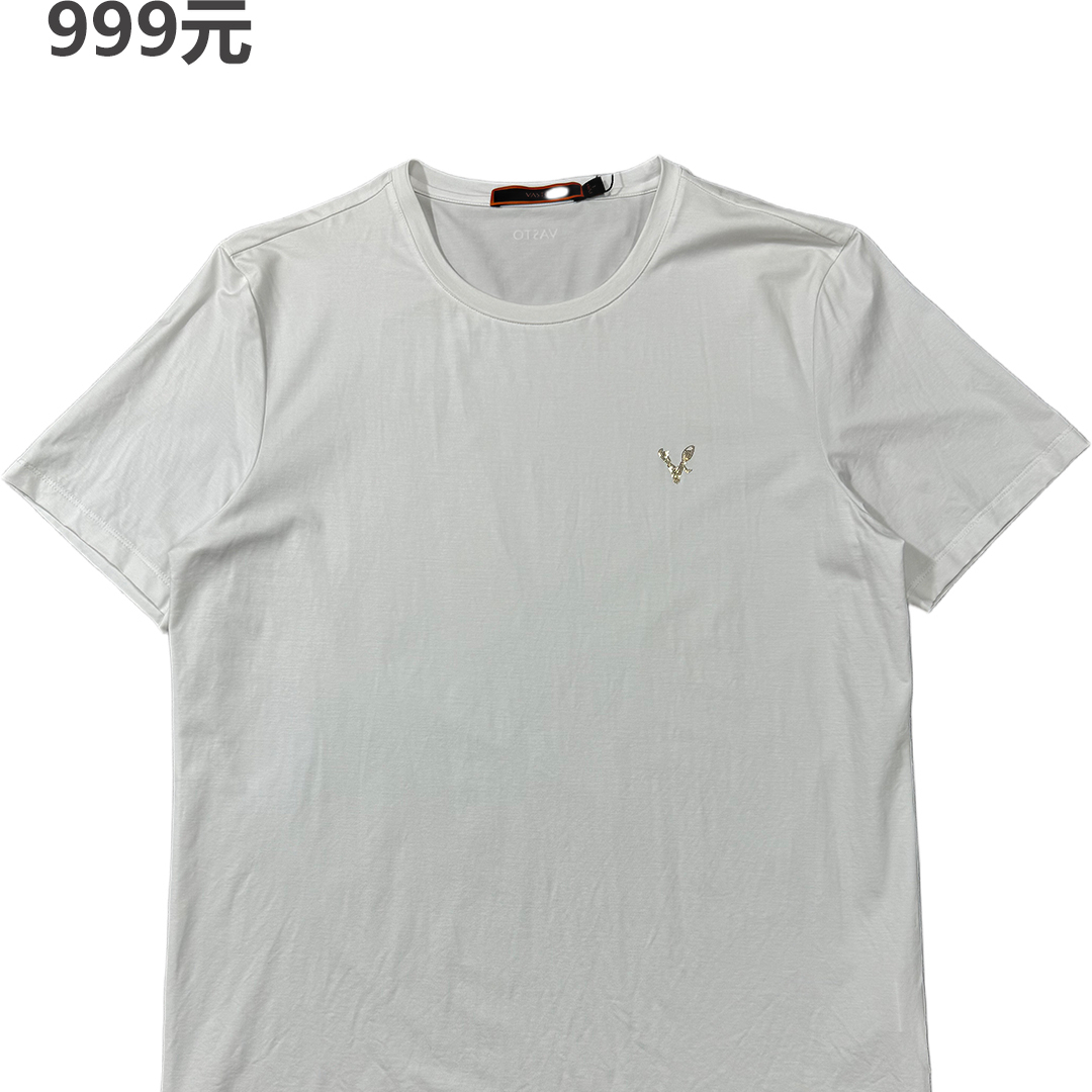 品牌商品撤柜原999元男士纯白色短袖T恤干爽透气舒适耐磨夏季修身