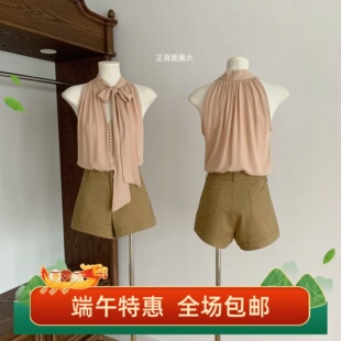 卡其色休闲短裤女夏季新款显瘦A字直筒裤美式百搭辣妹热裤
