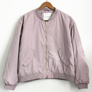 原 春秋薄款女飞行员夹克外套 短款宽松休闲棒球服立领上衣夹克