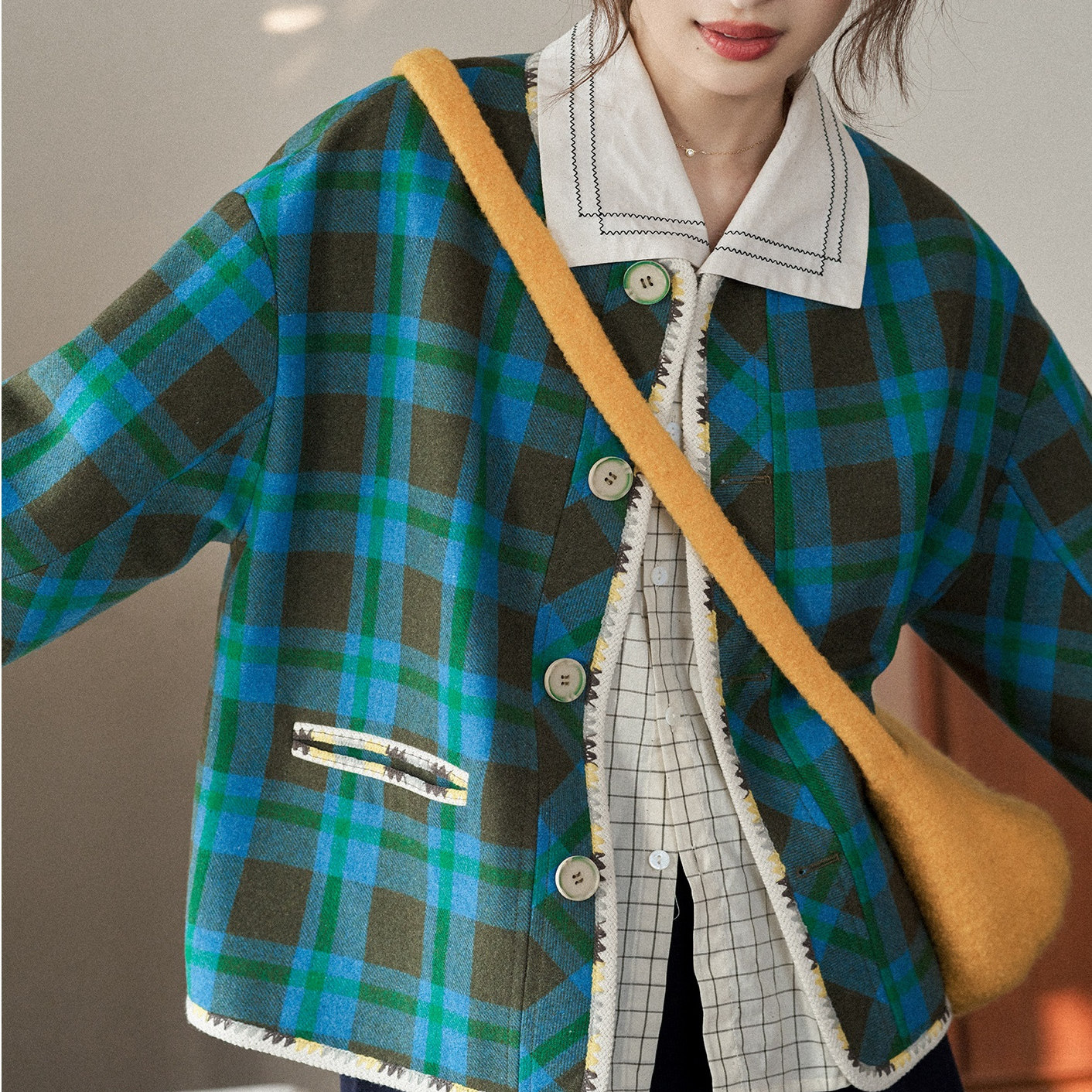 “昭和画报”初春新品复古格纹小香风外套半裙套装,女装/女士精品,毛呢外套,淘宝优惠券,粉丝福利购,淘宝优惠卷