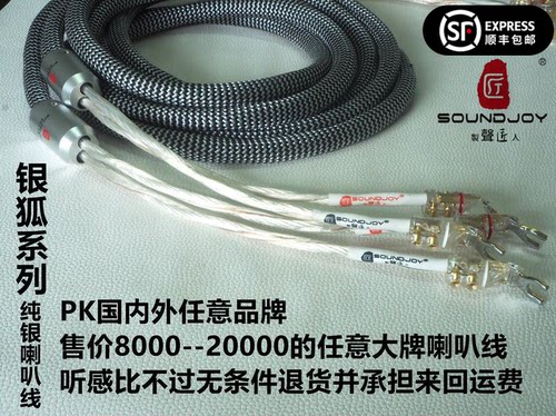 纯银音响线喇叭线银彩天朗丹拿