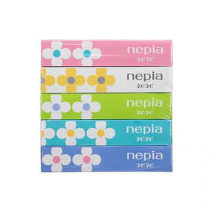 妮飘150抽x5盒花花车载纸盒抽纸巾扁盒硬盒纸抽办公面巾纸实惠装