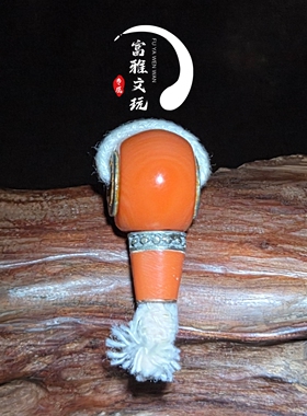 料器橙绿色分体三通佛珠配饰