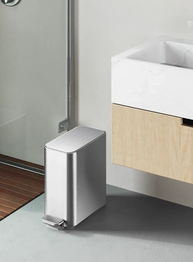 美国Simplehuman 厨房卫生间不锈钢脚踏板式垃圾桶分类4.5/6/10 L