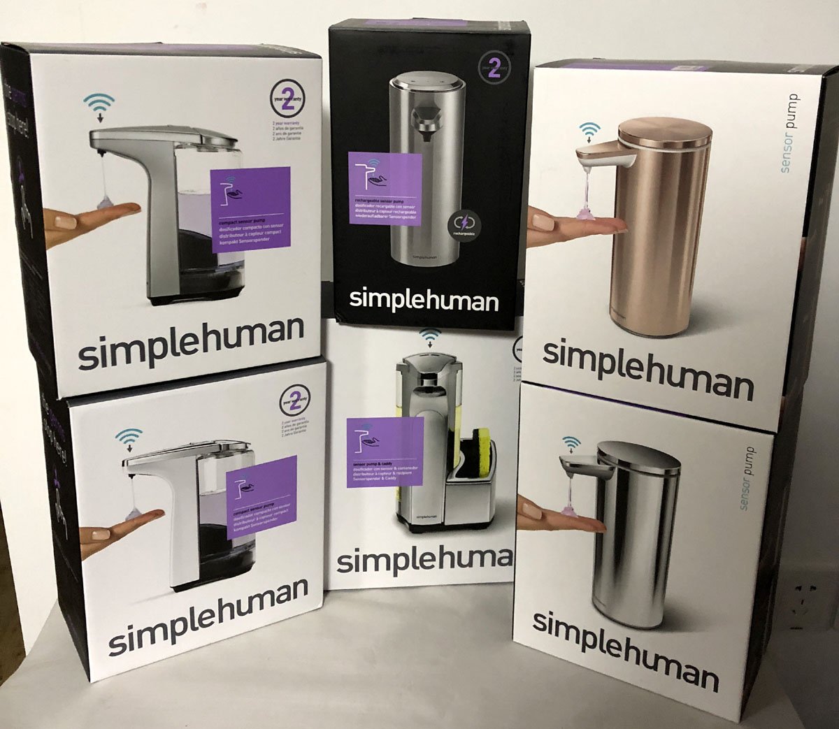 现货美国 SimpleHuman 台式全自动感应出洗手液机皂液器 洗涤液机