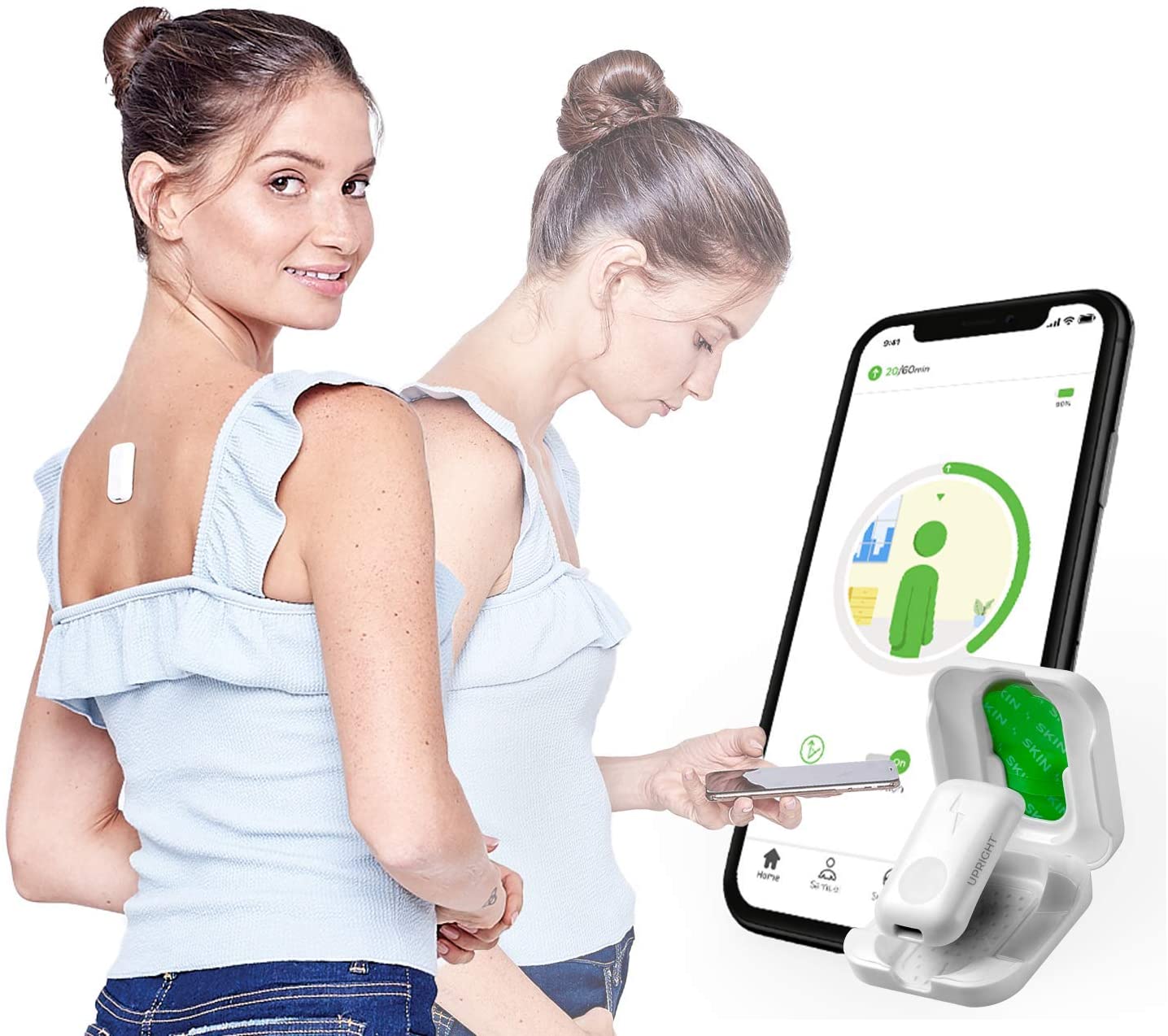 现货美国Upright GO2智能坐姿矫正器预防驼背近视手机APP震动提醒 个人护理/保健/按摩器材 矫姿用品 原图主图