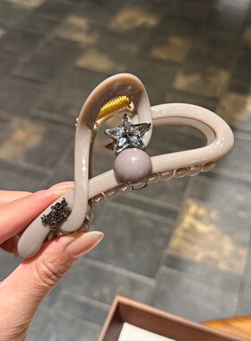 熹金小众圆珠五角星爱心醋酸抓夹女高级感新款盘发百搭气质韩系