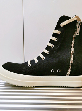 特价KOAN 20款全黑无头复线RO高帮系带帆布鞋 情侣奶香TPU厚底鞋