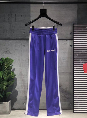 PALM ANGELS 时尚休闲白色条纹裤PA校服男女情侣长裤
