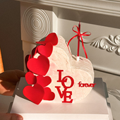 网红2.14情人节红色love亚克力蛋糕装 饰插牌永远爱你情侣表白装 扮