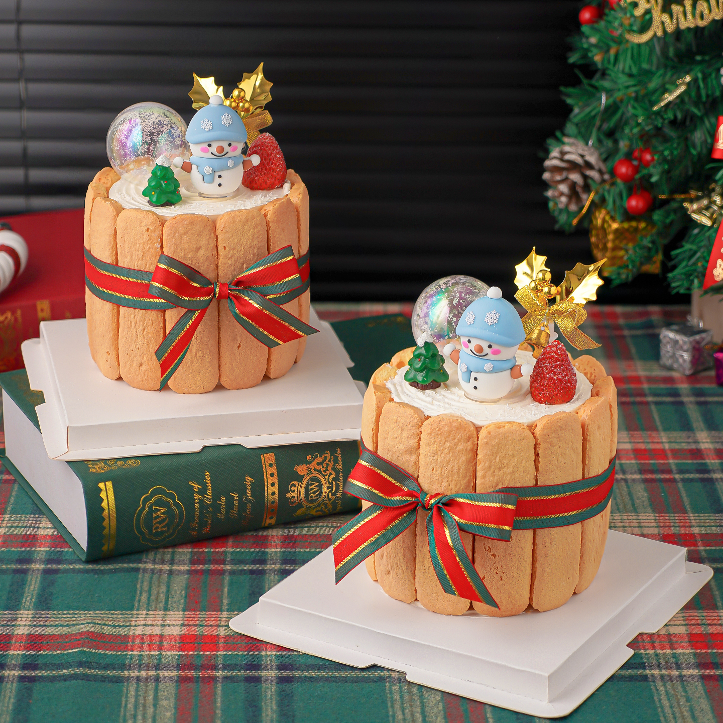 2026圣诞节许愿球蛋糕装饰摆件平安夜派对雪人圣诞树烘焙装扮插件