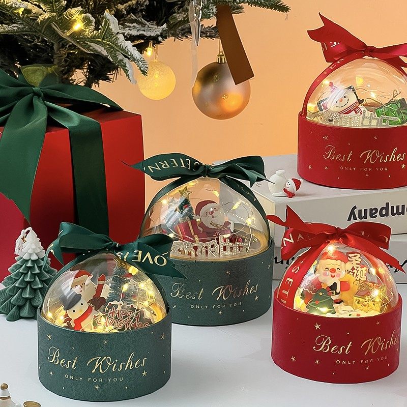 2026圣诞节抱抱桶慕斯球蛋糕装饰插件平安夜苹果盒奶油桶烘焙装扮