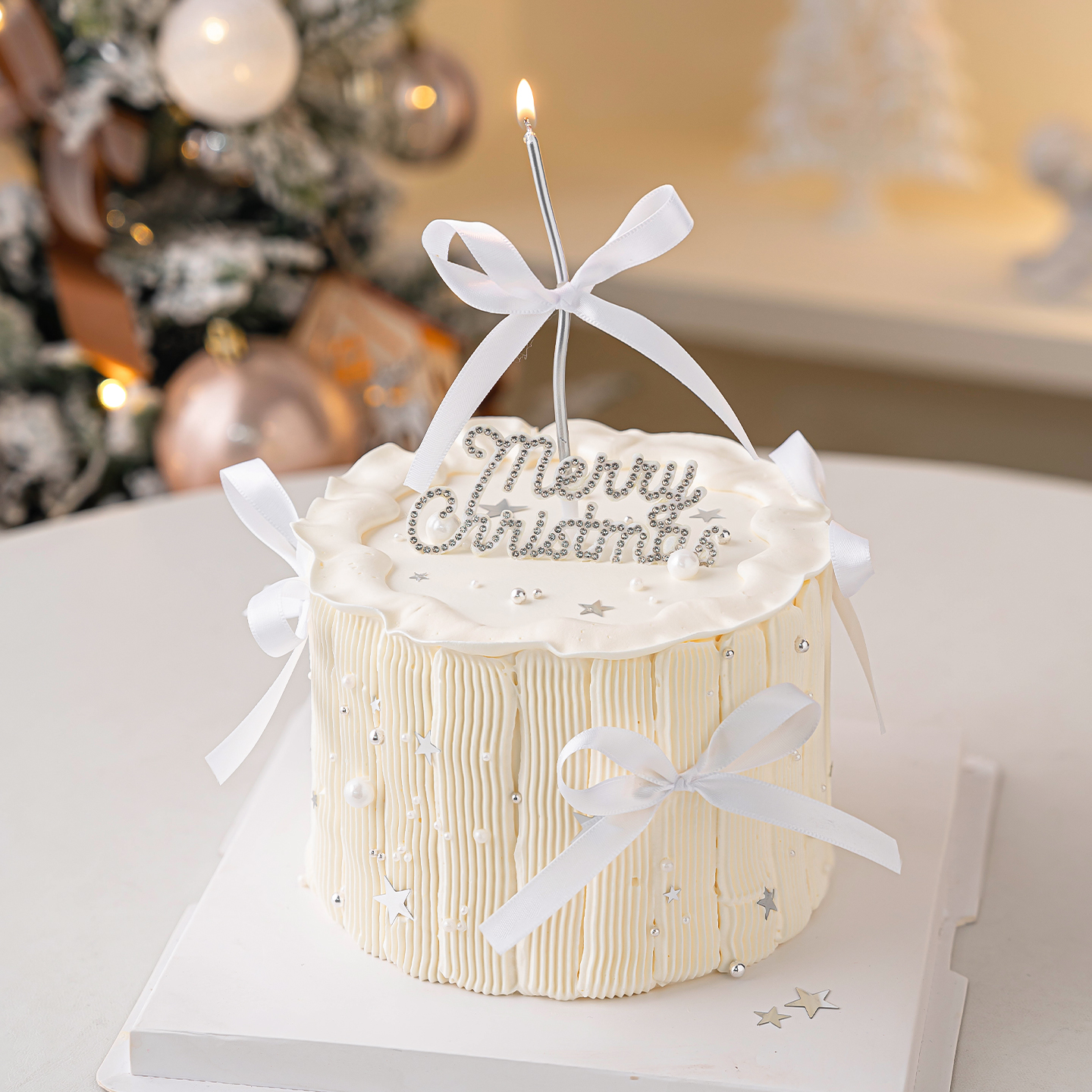 2026圣诞节唯美蛋糕装饰Merry Christmas毛毡水钻节日甜品插件