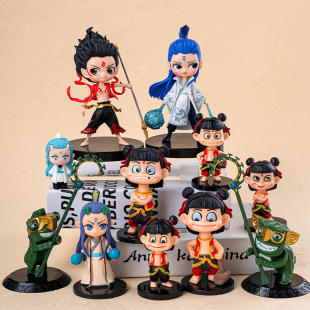 哪吒敖丙蛋糕装饰摆件三太子魔童魔丸灵珠儿童生日卡通烘焙装扮