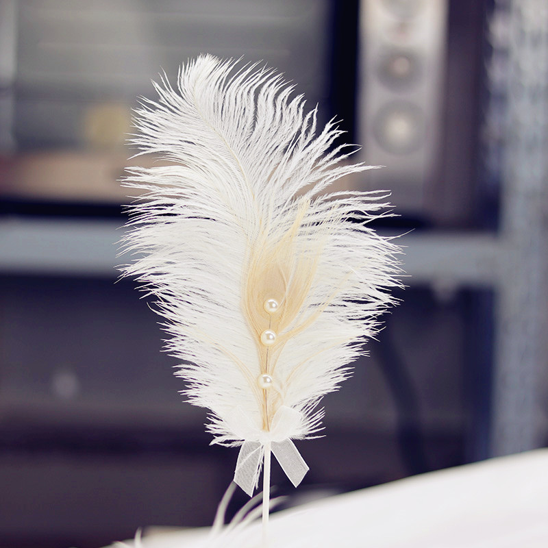 珍珠羽毛生日蛋糕插旗甜品台布置