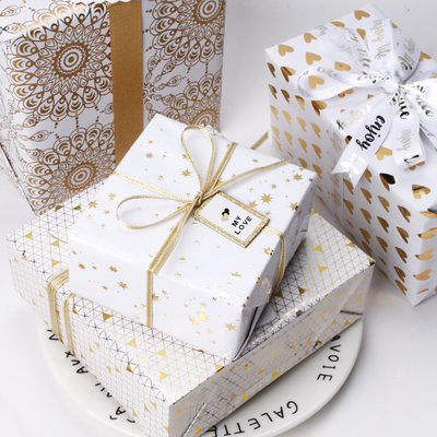 christmas wrapping paper large gift wrapper roll 烫金包装纸