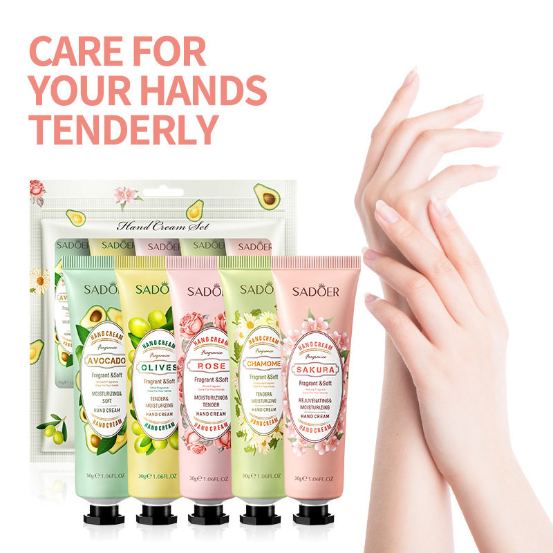 5Pcs Fruit Plant Hand Cream Hand Lotion Sets Hands Skin Care