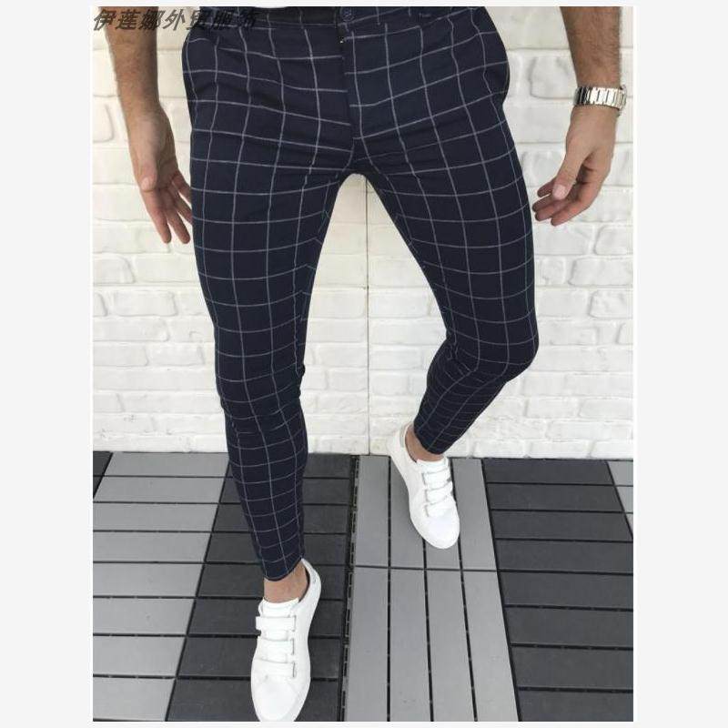 pants for men trousers for men overalls 格子裤男 休闲长裤