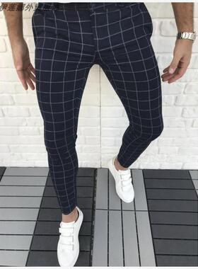 pants for men trousers for men overalls 格子裤男 休闲长裤