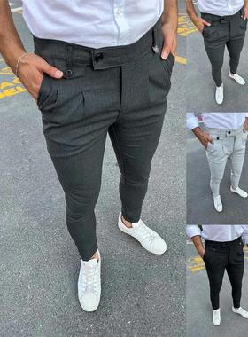 Men Suit Pants Formal Trousers Pantalone Hombre Stretch Slim