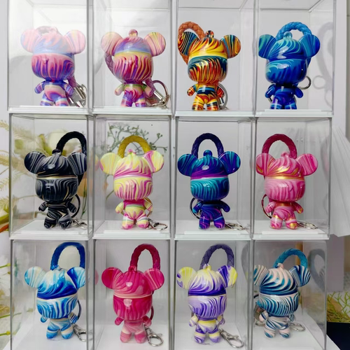 【幻彩主播+同色不同纹】流体熊DIY钥匙扣 配钥匙链 无盒子