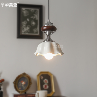 中古风实木吊灯卧室床头灯客厅复古玄关书房灯过道灯免布线高级感