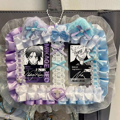 双人拼色猫耳卡套赠送小链条成品