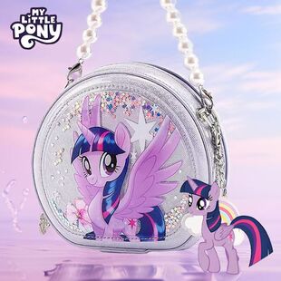 正版 小马宝莉儿童斜挎包女童手提包流沙小钱包碧琪紫悦女孩包包