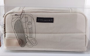 一米新纯单拉链纯色帆布可立笔袋可手拎化妆文具收纳包通用