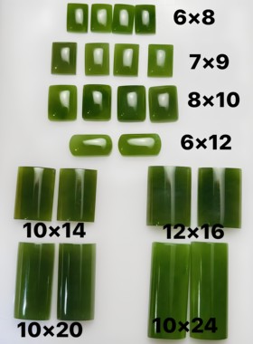 天然和田玉碧玉菠菜绿长方桥面