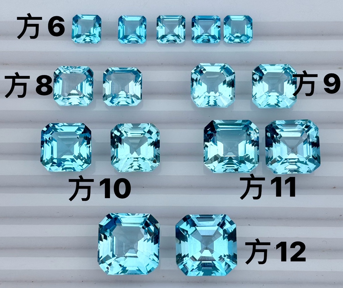 天然VVS瑞士蓝托帕石裸石戒面切