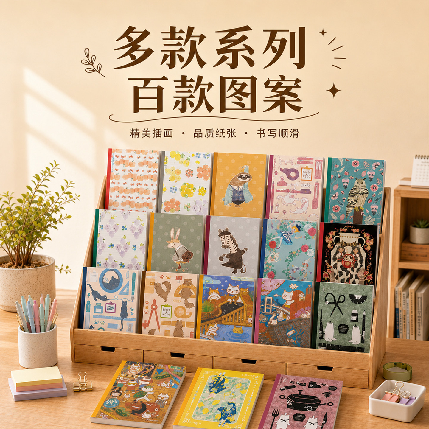 Kokuyo国誉插画师设计本限定款笔记本横线手帐卡通无线装订本便携