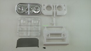 1/10全开门路虎D90/D110车壳配套 KAHN中网+灯板 鬼面罩套件(F)