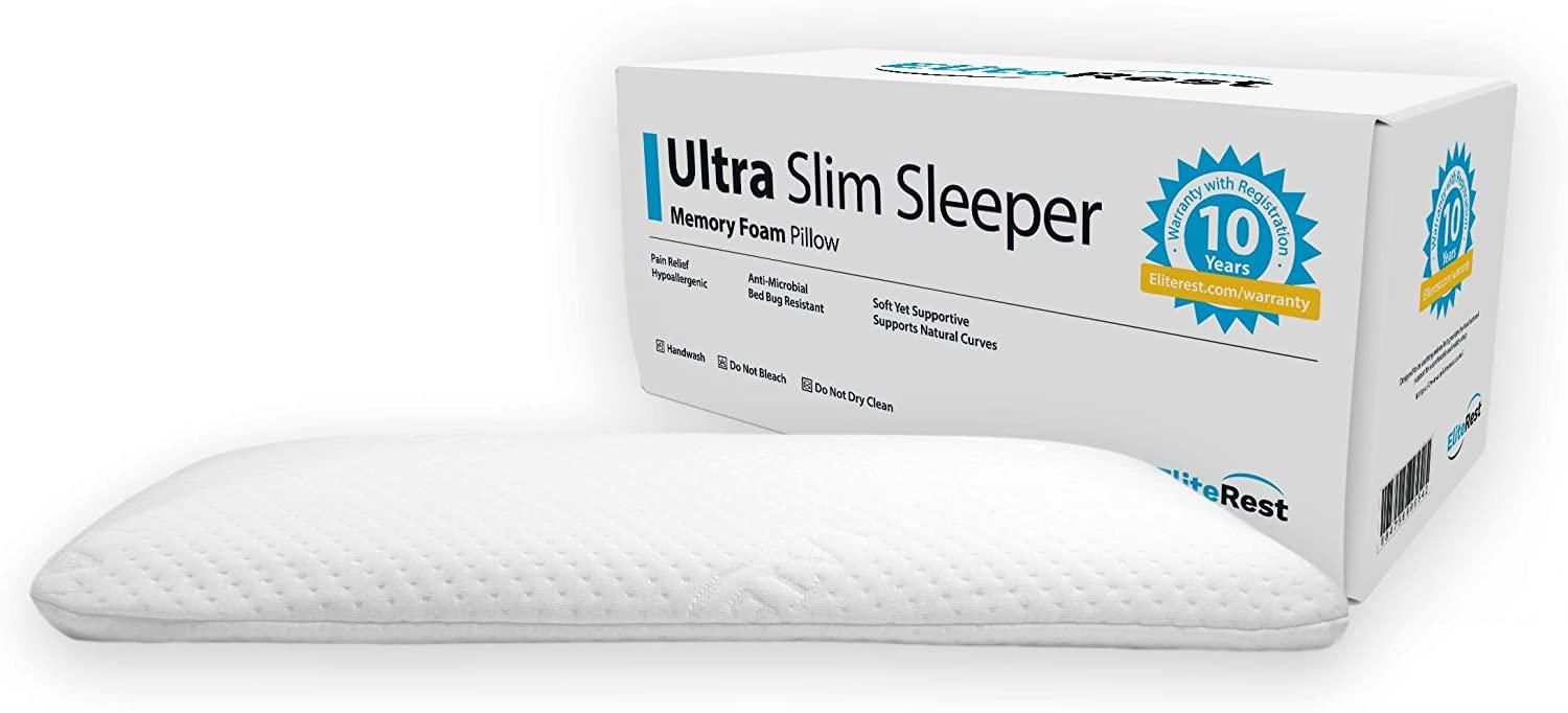 美国Elite Rest Ultra Slim Sleeper - Firm Memory Foam Pillow