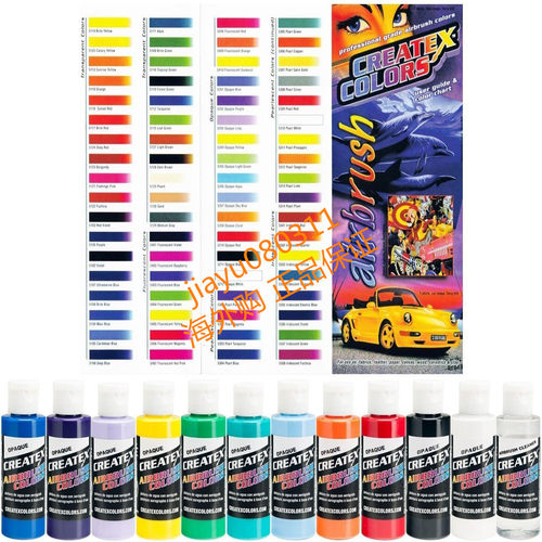 Createx Colors Ready to Use Airbrush Paint Set of All 11 Opa
