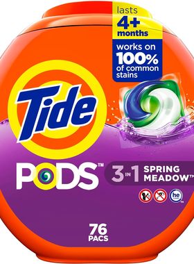 Tide PODS Liquid Laundry Detergent Soap Pacs, HE Compatible,