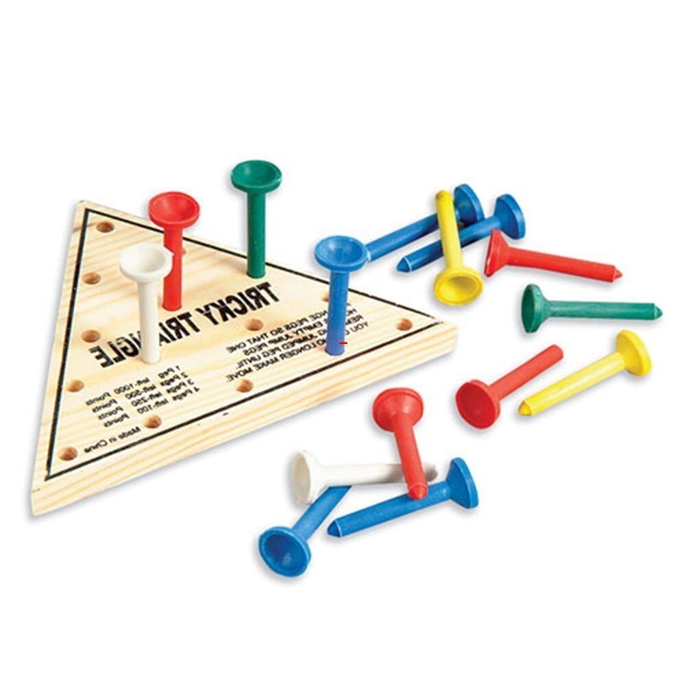 1 X Wooden Triangle I.Q. Test Solitaire Peg Game by Unknown