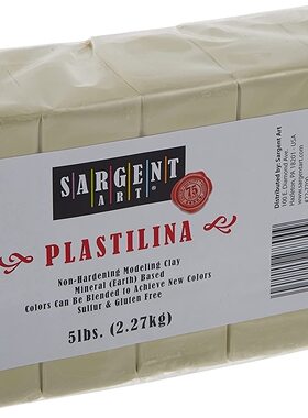 美国Sargent Art Plastilina Modeling Clay, 5-Pound, Cream