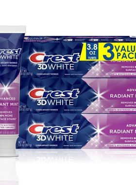 Crest 3D White Toothpaste Radiant Mint, 3.8 Oz (Pack of 3)