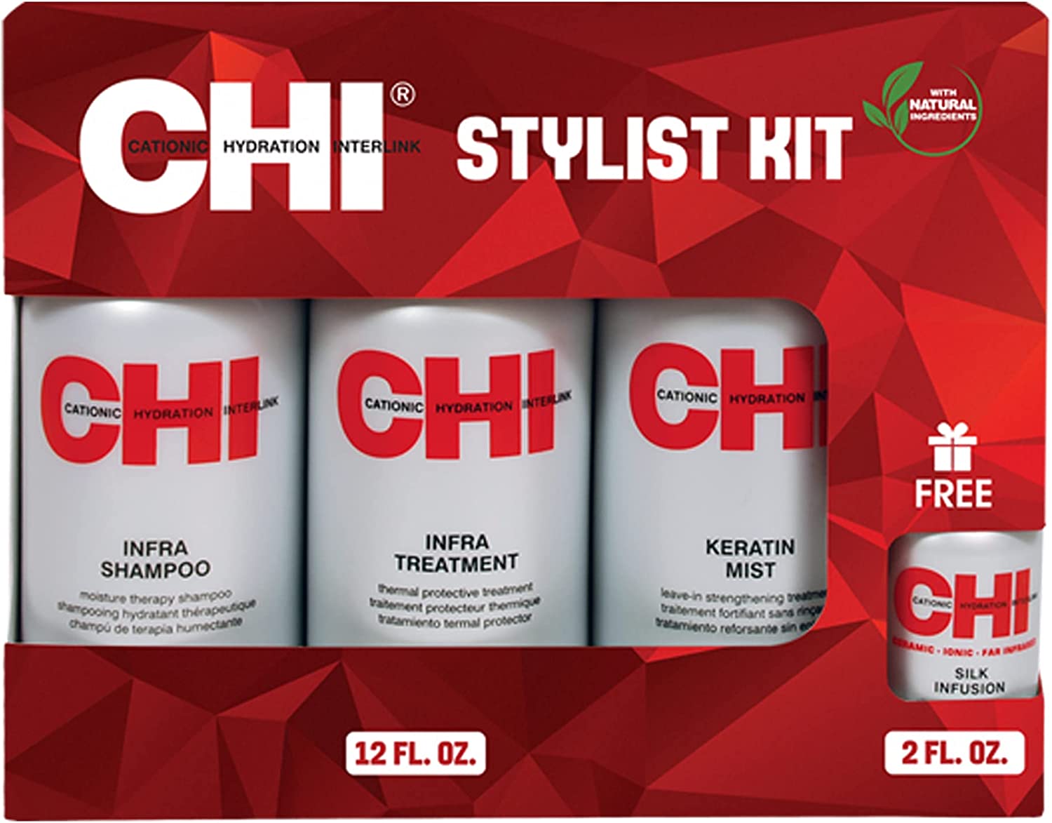 CHI Home Stylist Kit, Infra Shampoo Treatment Keratin Mist,