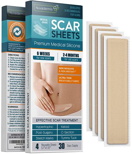 美国NUVADERMIS Silicone Scar Sheets 1 Month Supply